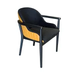 AKS 543 Drvena Fotelja Crna & Senf Žuta